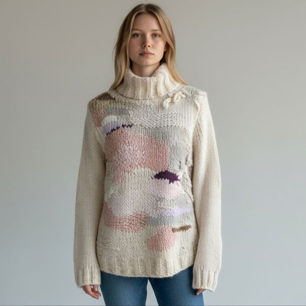 Rare Far Away From Close Anthropologie Wool Kid Mohair Alpaca Sweater Small